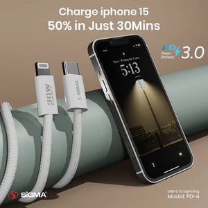 SiGMA 30W PD SERIES CABLE Lightning to C Model: PD-4