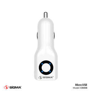 Sigma Diamond Series Micro Single USB Car Charger with Built-in micro cable - CR008
