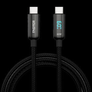 FASTER 60W USB-C TO USB-C DIGITAL DATA CABLE
