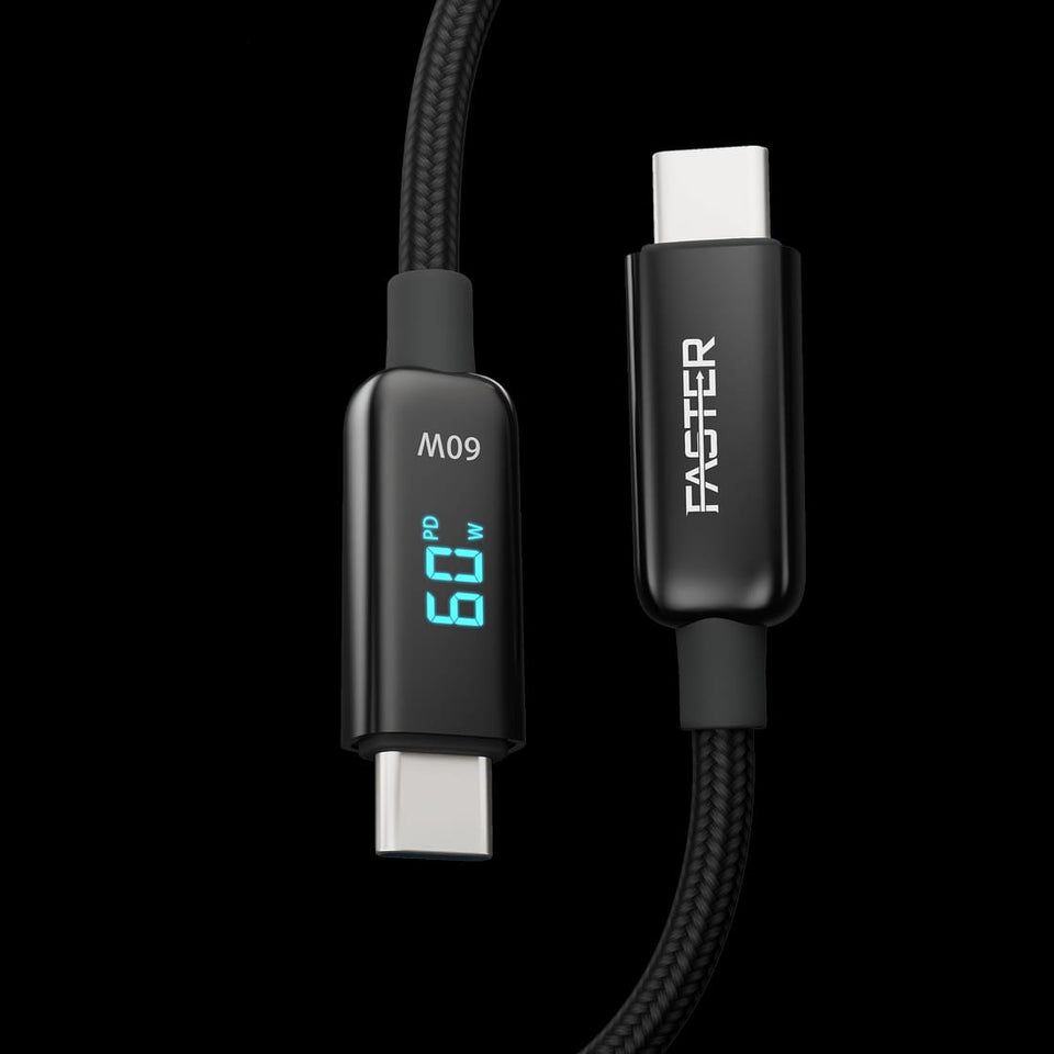 FASTER 60W USB-C TO USB-C DIGITAL DATA CABLE