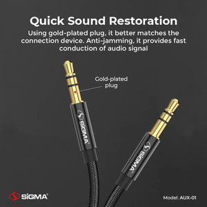 Sigma AUX Stereo Audio Cable - AUX-01