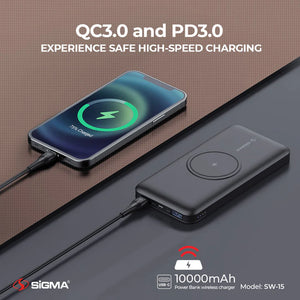 Sigma Wireless Power Bank 10000mAh SW-15
