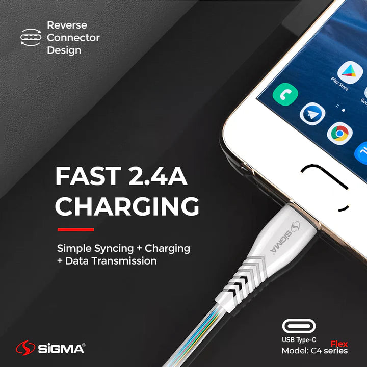 Flex Type-C Cable - 2.4A Auto Disconnect - C4