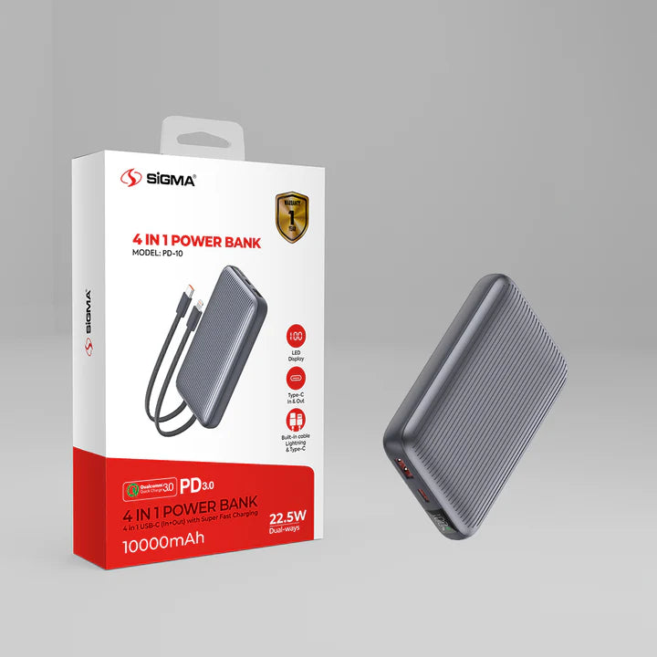 SIGMA PD-10 10,000 mAh 4 IN 1 Power Bank