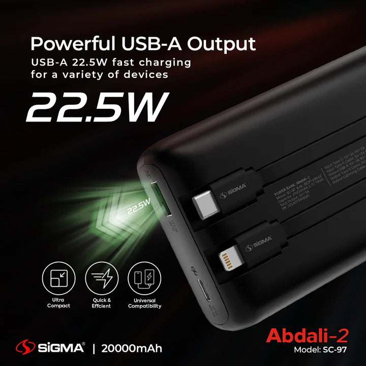 SiGMA ABDALI-2 (2in1) POWER BANK 20000 mAh SC-97