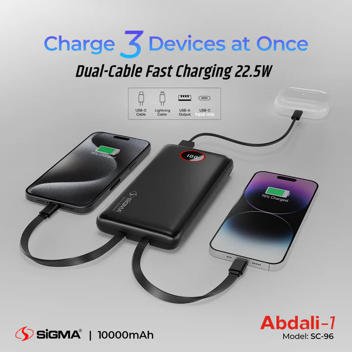 SiGMA ABDALI-1 (2in1) POWER BANK 10000 mAh SC-96