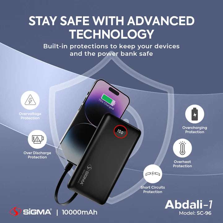 SiGMA ABDALI-1 (2in1) POWER BANK 10000 mAh SC-96
