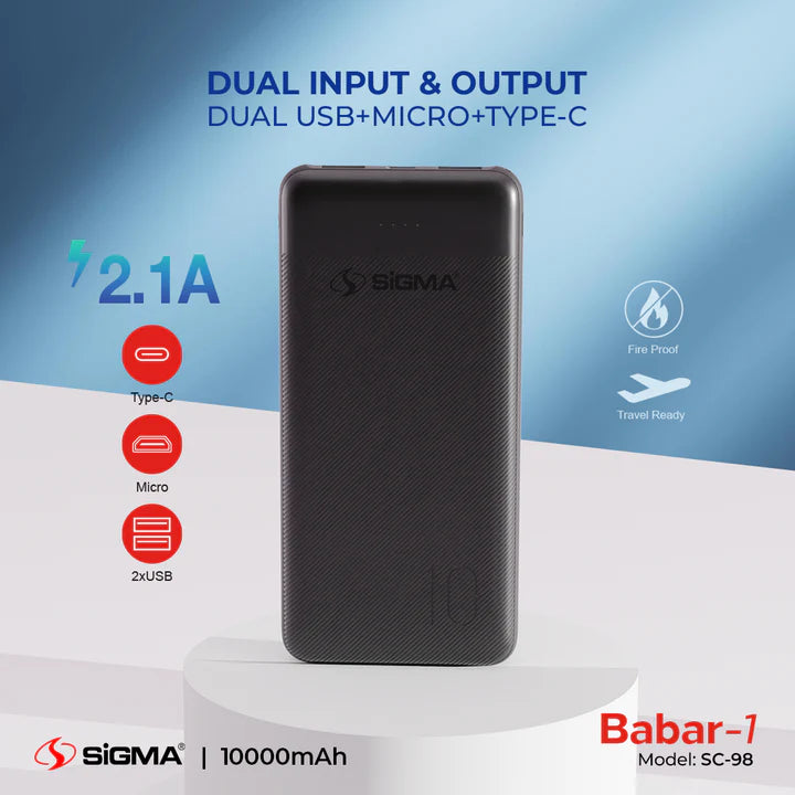 SIGMA BABAR-1 POWER BANK 10000 MAH SC-98
