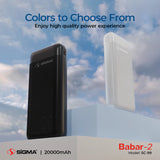 SIGMA BABAR-2 POWER BANK 20000 MAH SC-99