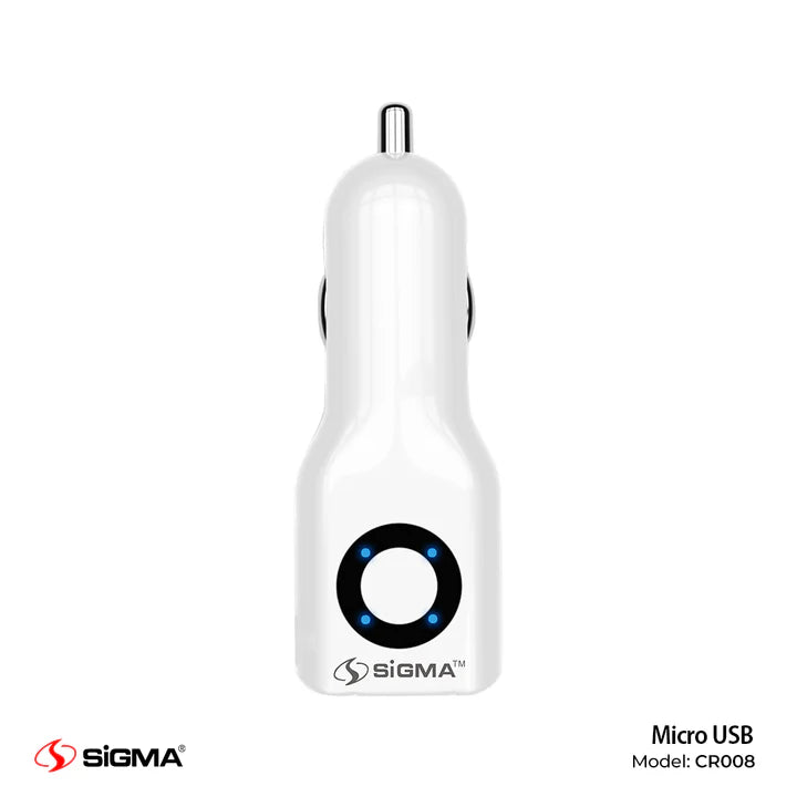Sigma Diamond Series Micro Single USB Car Charger with Built-in micro cable - CR008