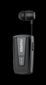 FASTER R12 Pro Retractable Bluetooth Headset Clip-on Earbuds