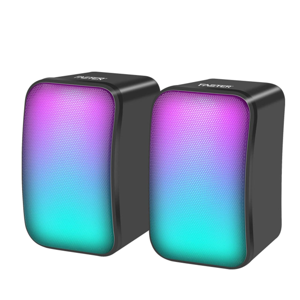 Faster Speaker for PC - Usb 2.0 Speaker, Rgb Mini PC Gaming Speakers