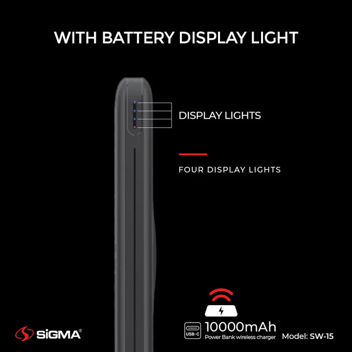 Sigma Wireless Power Bank 10000mAh SW-15