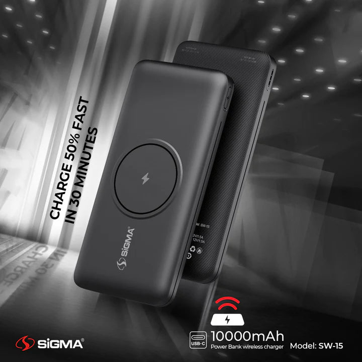 Sigma Wireless Power Bank 10000mAh SW-15
