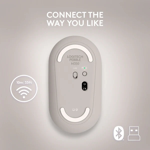 Logitech M350 Pebble Bluetooth Wireless Mouse - Silent