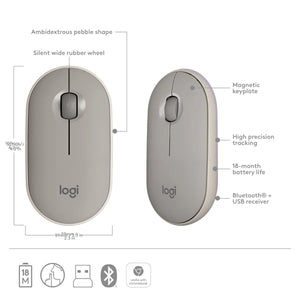 Logitech M350 Pebble Bluetooth Wireless Mouse - Silent